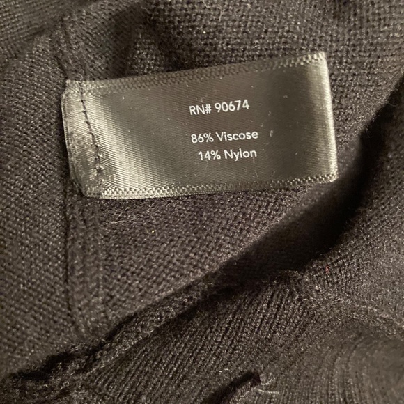 LAST CHANCE! Boston Proper Black Cowl Neck Fringe Sweater - Picture 6 of 7